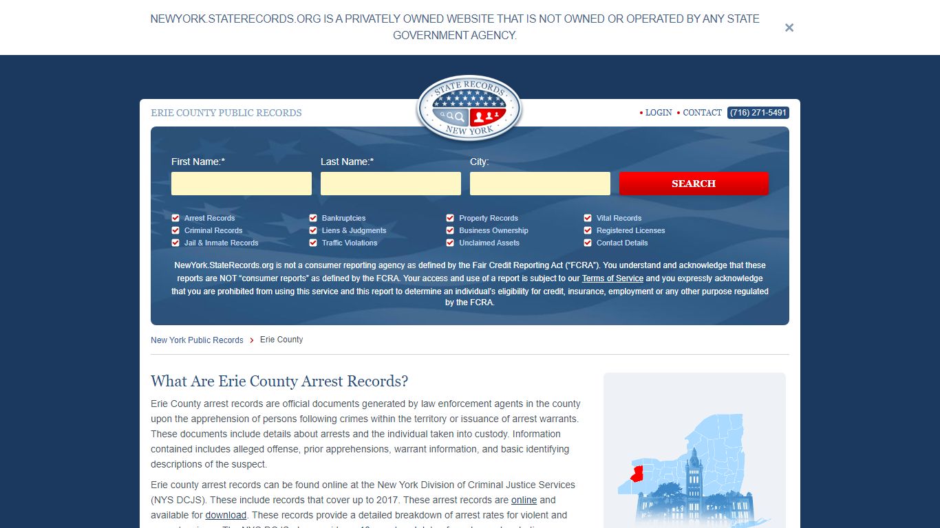 Erie County Arrest, Court, and Public Records | StateRecords.org